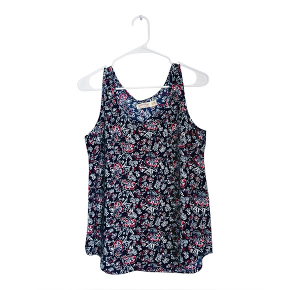 Faded Glory Women's Blue red white Floral Paisley Sleeveless Tank Top Size M - Picture 4 of 8